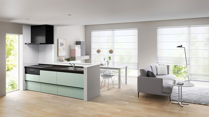 グリーンが映えるおしゃれなキッチン特集！爽やかさな空間の作り出す方法とは サムネイル画像